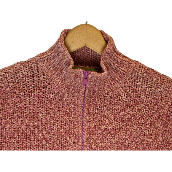 Sigrid Olsen Sweater size Medium Pink Double Zipper Soft Cardigan Womens - Picture 3 of 6